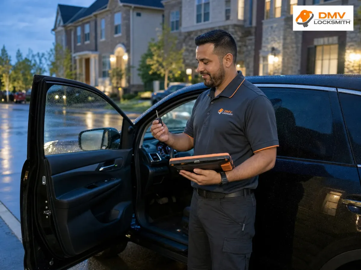 Real electronic keypad lock installation by DMV Locksmith Services